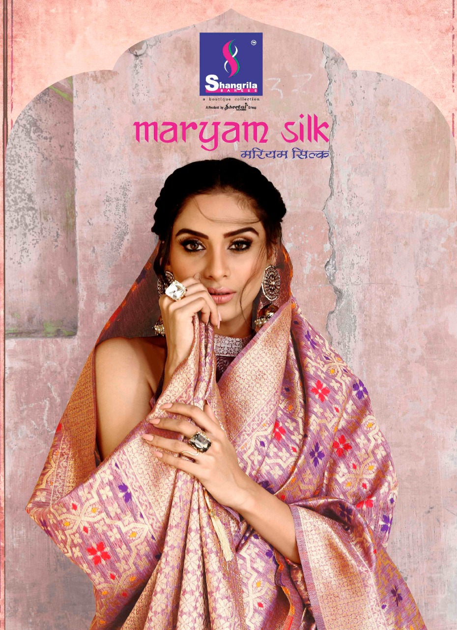 Maryam Silk By Shangrila Weaving Zari Silk Festival Wear Saree Designs 2020 Colletion