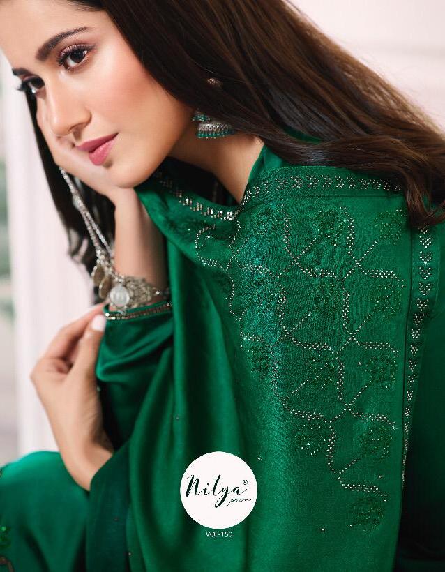 Lt Nitya Vol 150 Satin Georgette With Saroski Work Salwar Suit Seller