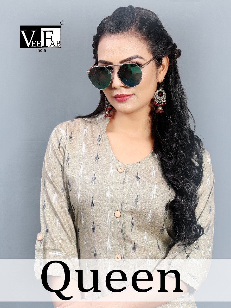 Vf India Queen Handloom Cotton Printed Formal Wear Kurti Wholesaler