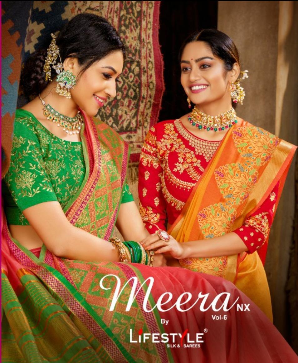 Meera 6 Nx By Lifestyle Silk Traditional Wear Saree Designs