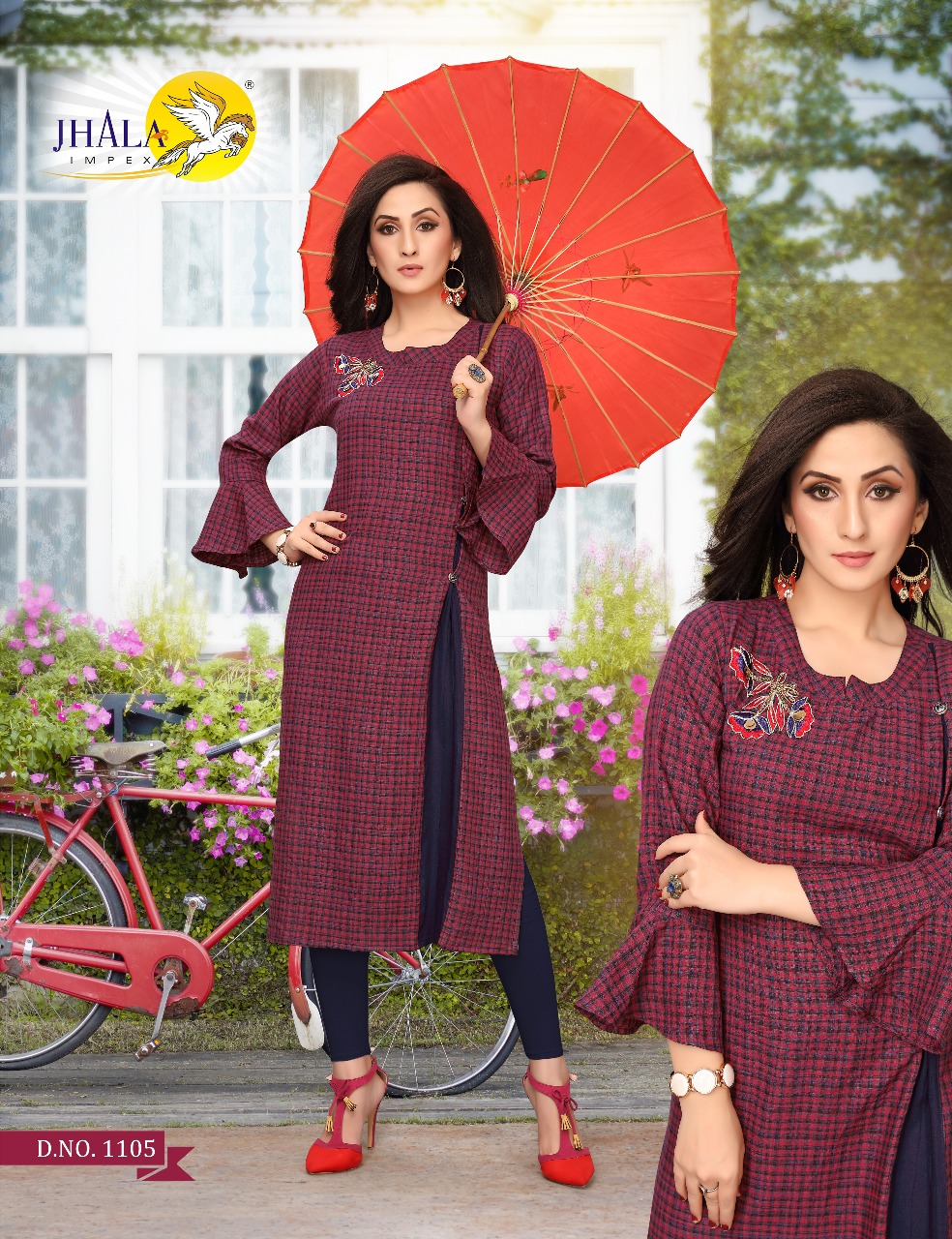 Jhala Impex Looks Rayon Street Long Kurtis Online Store