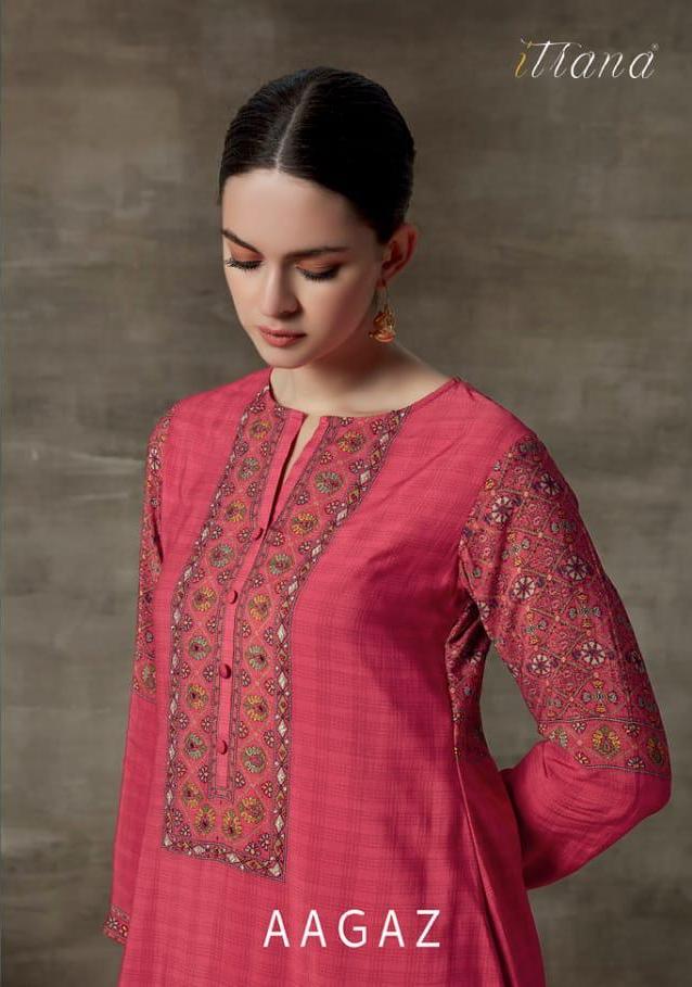 Aagaz By Itrana Muslin Silk Digital Print With Handwork Salwar Suit