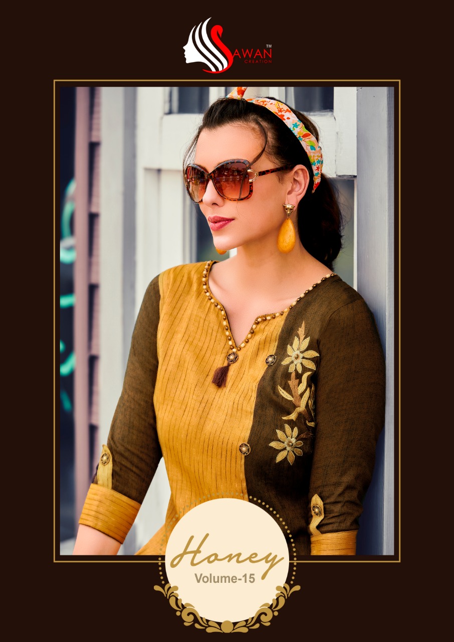 Sawan Honey Vol 15 Rayon Formal Wear Good Looking Fancy Kurti Seller