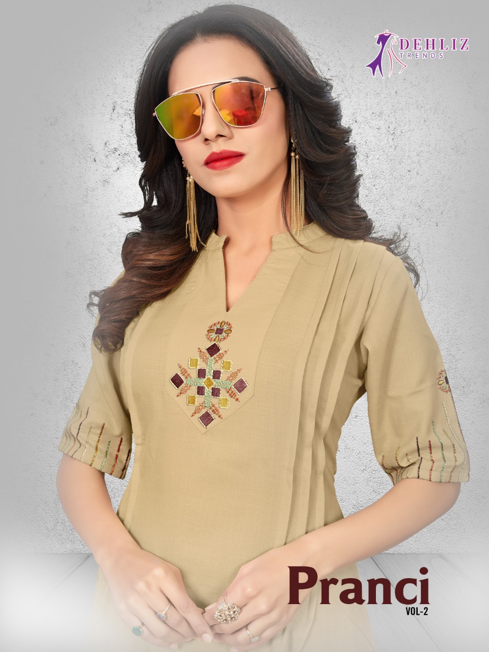 Dehliz Trendz Pranci Vol 2 Cotton Embroidery Casual Wear Kurti