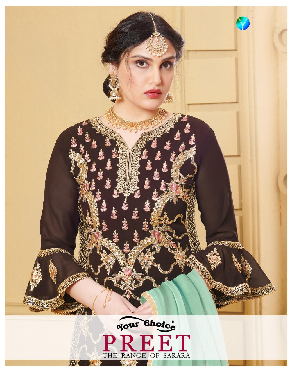 Your Choice Preet Georgette Sharara Dress Materials Wholesaler