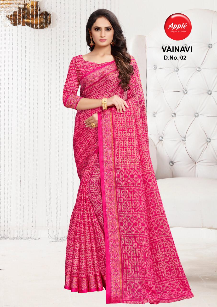 Apple Present Vainavi Cotton Brasso Formal Wear Saree Wholesaler