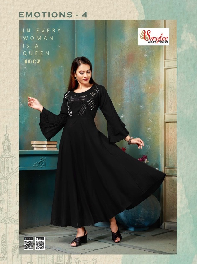 Smylee Emotions Vol 4 Plain With Handwork Kurti Collection Seller