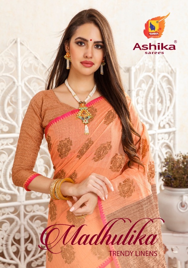 Ashika Madhulika Linen Resham Saree Online Store Surat