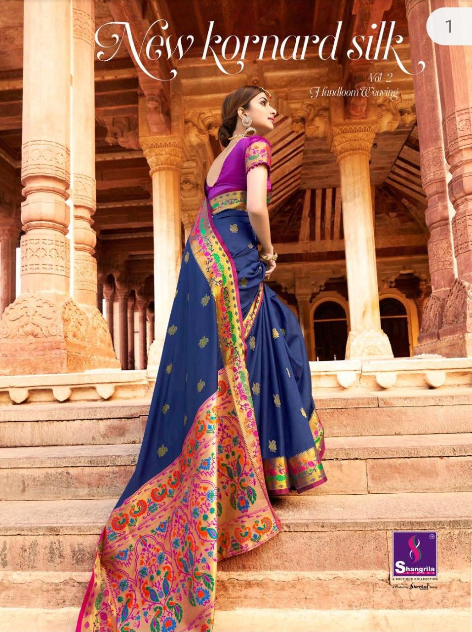 New Kornard Silk Vol 2 By Shangrila Handloom Weaving Silk Festival Wear Saree