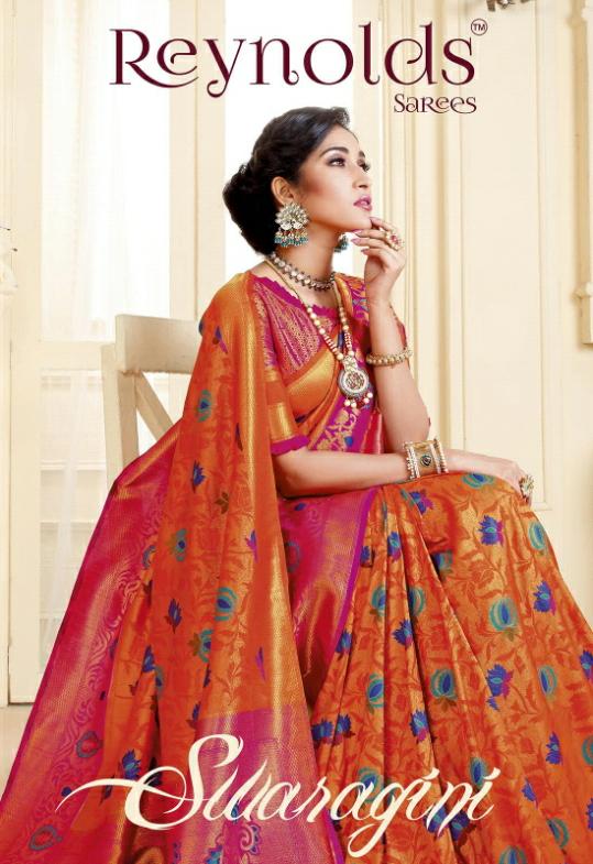 Reynolds Saree Swaragini Silk Traditional Wear Rich Look Saree Wholesale Price