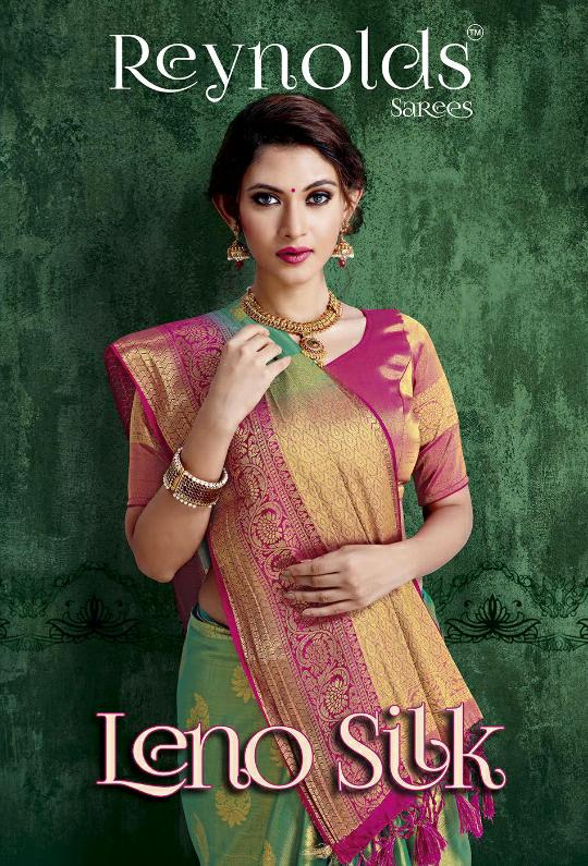 Reynolds Saree Leno Silk Traditional Wear Good Looking Silk Saree Wholesaler