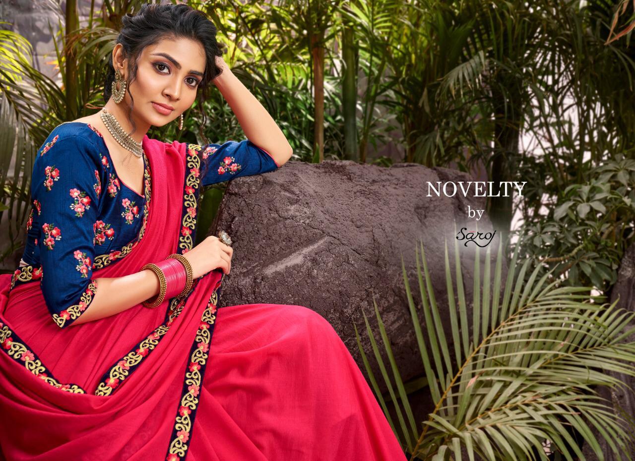 Novelty By Saroj Vichitra Silk Saree Designs For Festival Wear