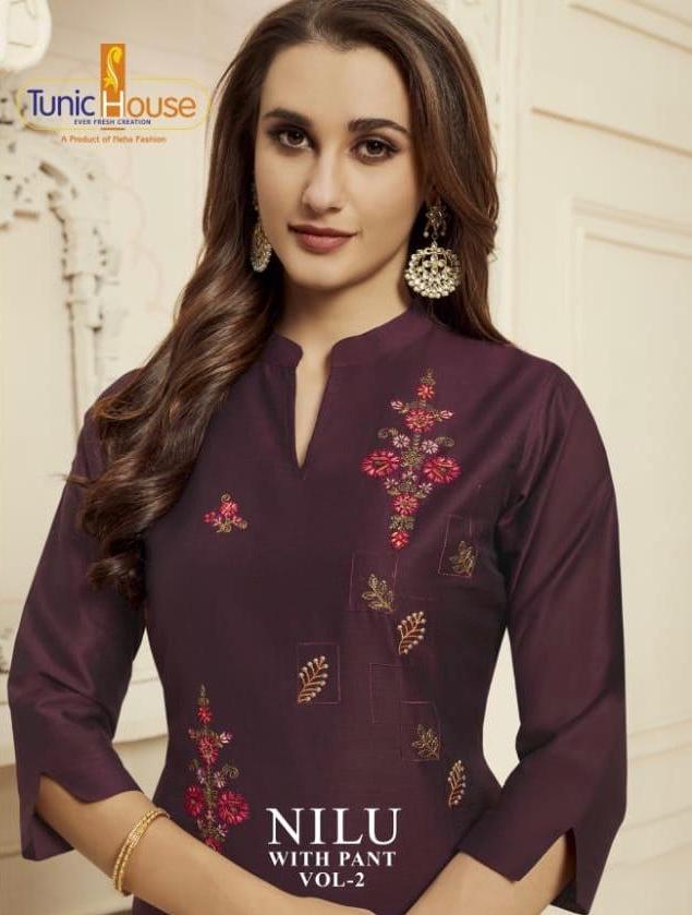 Tunic House Nilu Vol 2 Kurti With Pant Readymade Elegant Collection