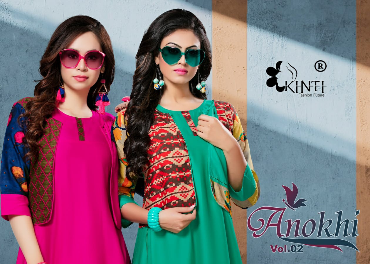 Kinti Anokhi Vol 2 Rayon Kurti With Jacket Collection Indian Kurti