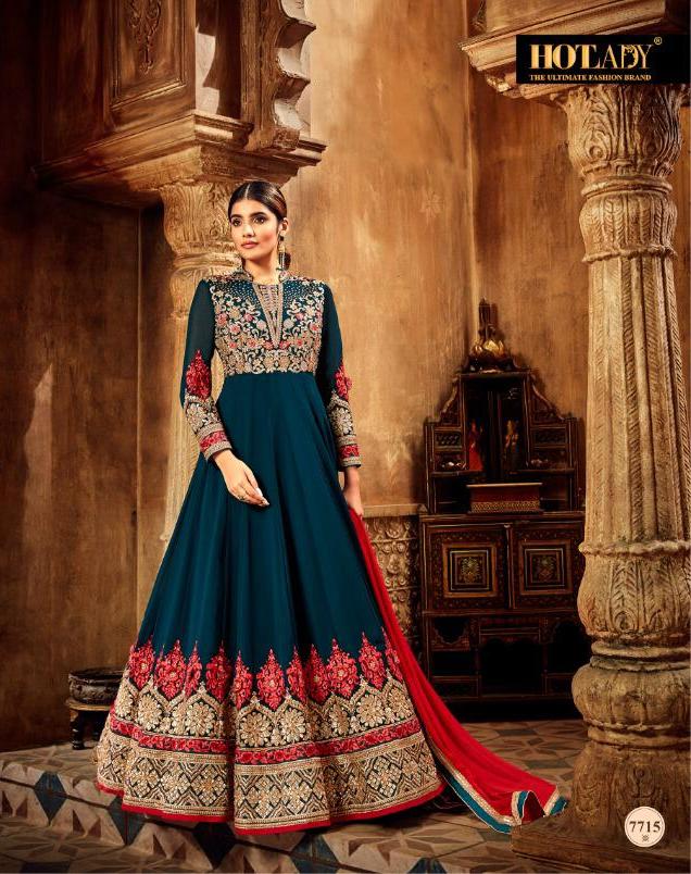 Hotlady Nairaa Georgette Embroidery Anarkali Wedding Salwar Kameez