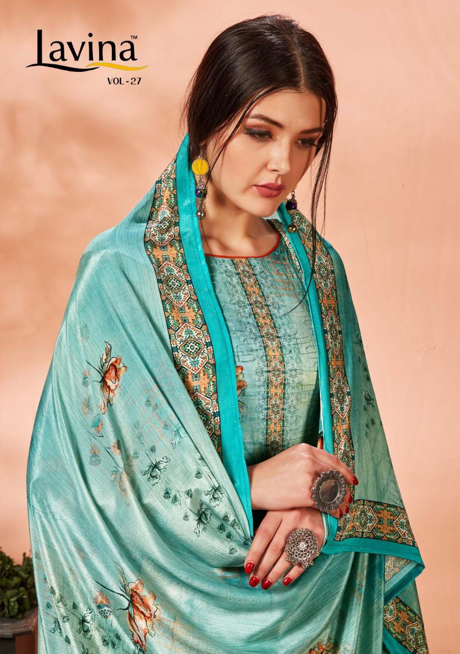 Lavina Vol 27 Jam Satin Digital Print With Embroidery Dress Materials