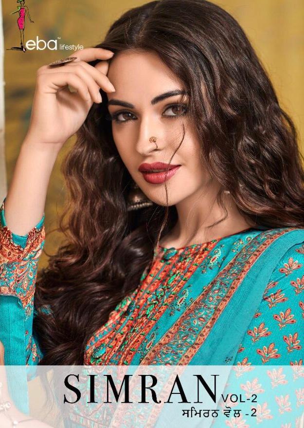 Simran Vol 2 Of Eba Lifestyle Chinon Digital Print With Handwork Salwar Kameez