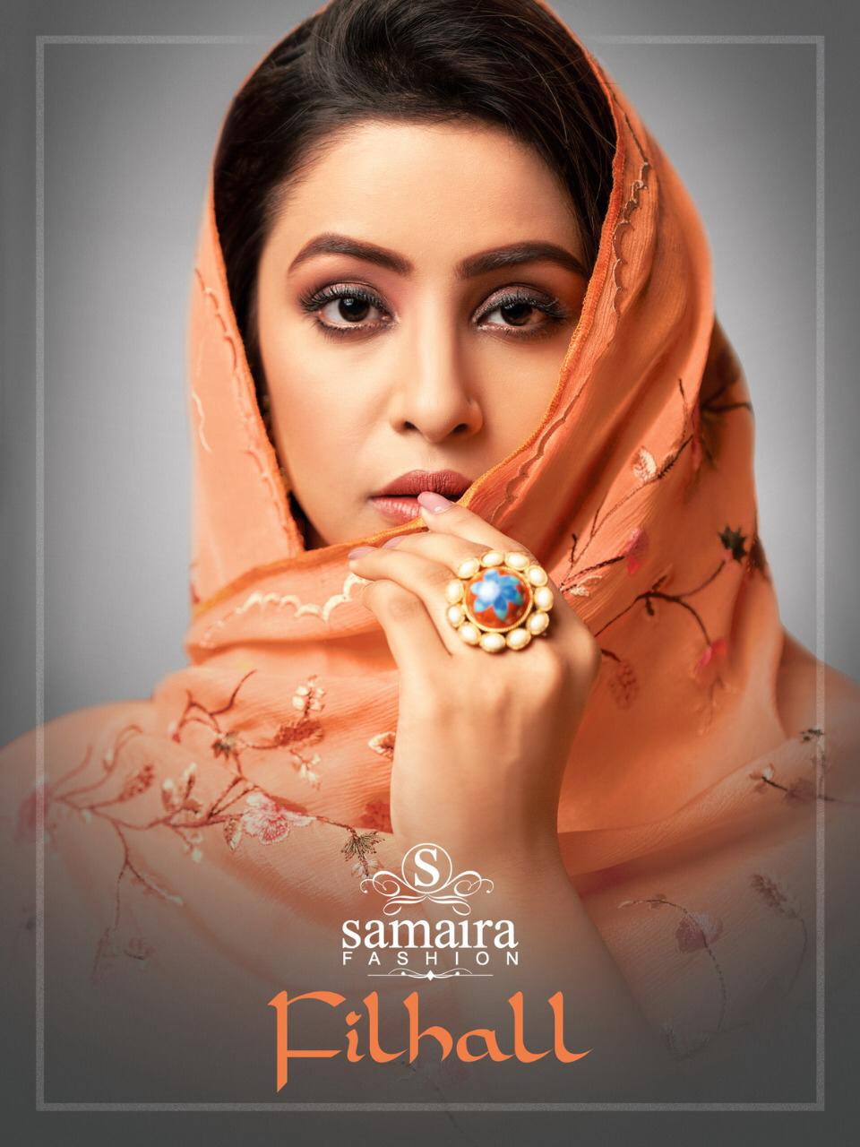 Samaira Filhall Maslin Silk Fancy Embroidery Dress Materials Collection