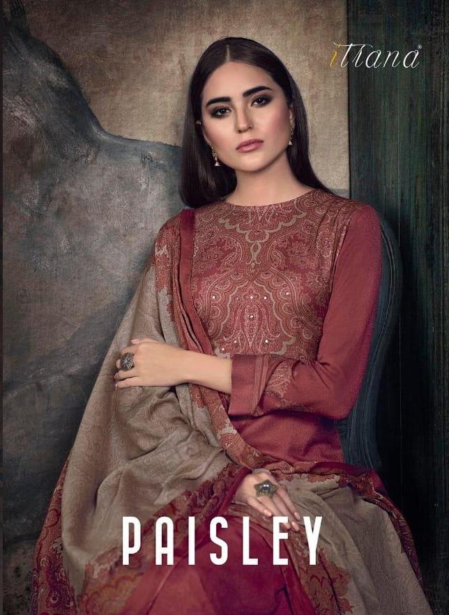 Itrana Paisley Viscose Modal Digital Print With Handwork Dress Designs Collection