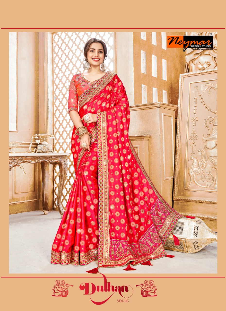 Neymar Dulhan Vol 5 Bridal Wear Heavy Fancy Saree For Wholesaler Seller