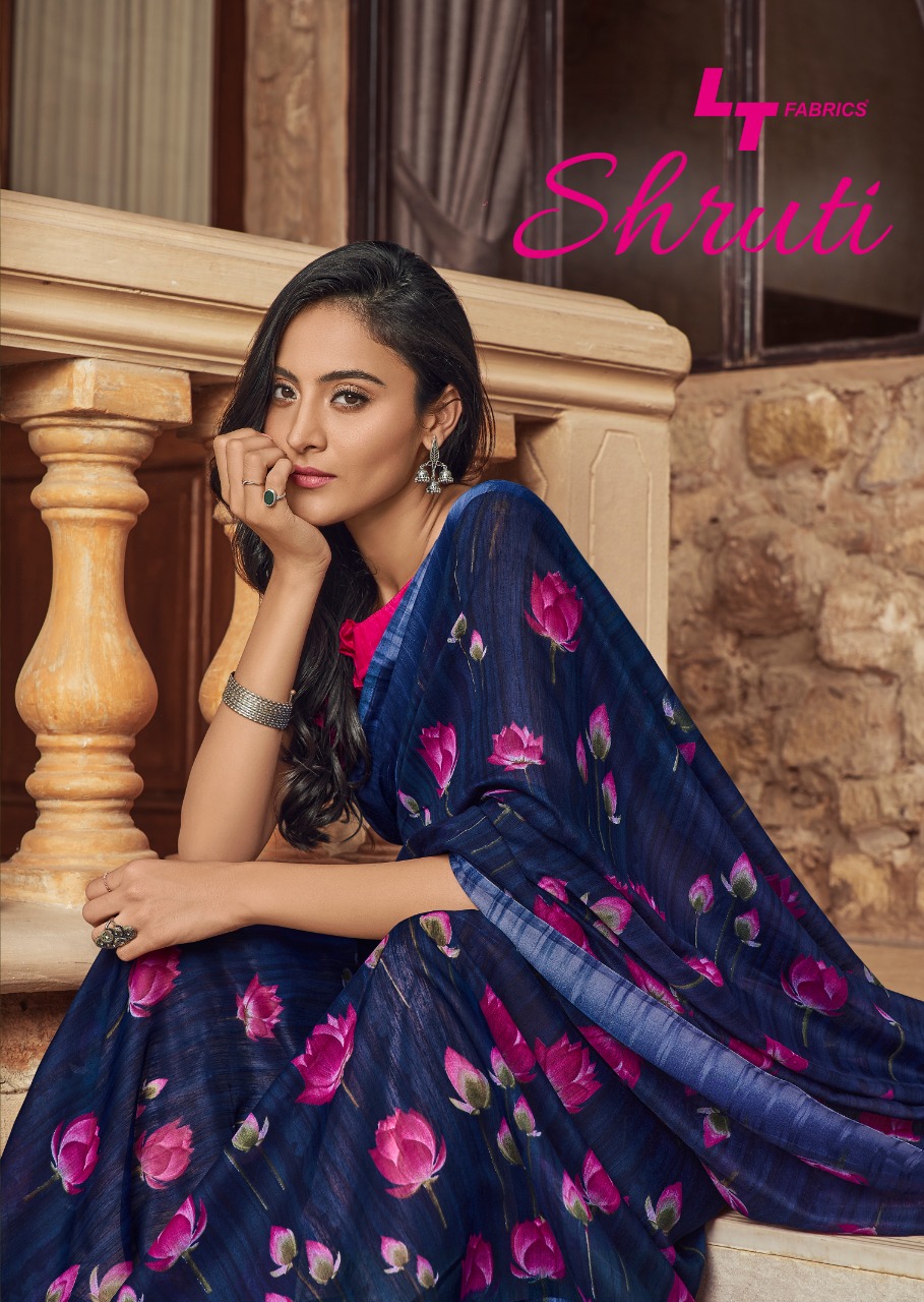 Lt Fashion Shruti Soft Linen Printed Casual Wear Saree Collection