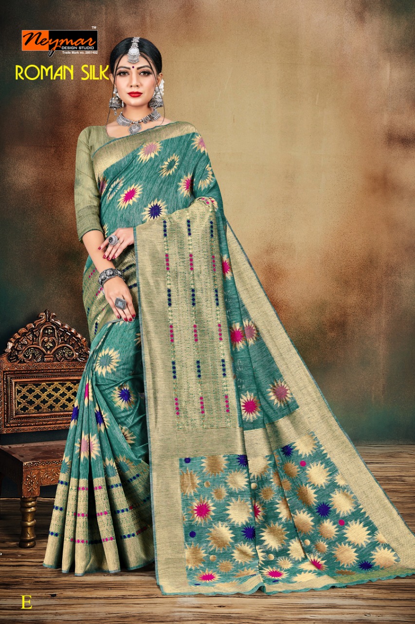 Roman Silk By Neymar Ethnic Style Silk Festival Wear Saree Supplier