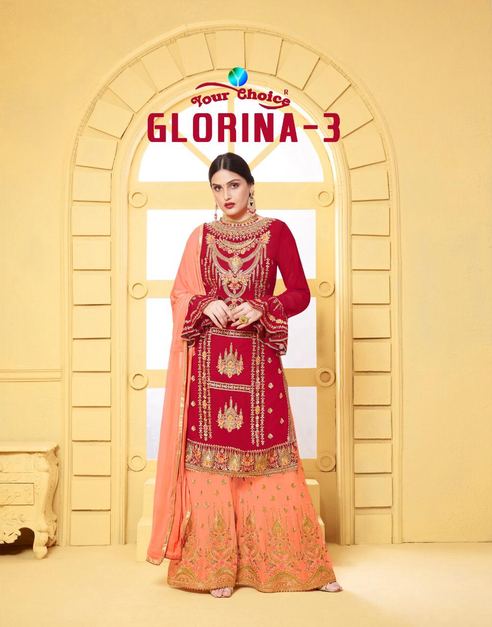 Your Choice Glorina Vol 3 Georgette Sharara Style Salwar Suit