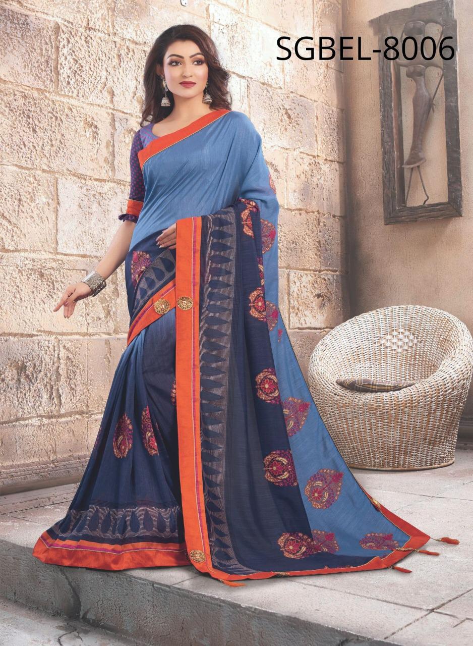 Sangam Prints Bela Cotton Silk Saris At Cheapest Rates Online