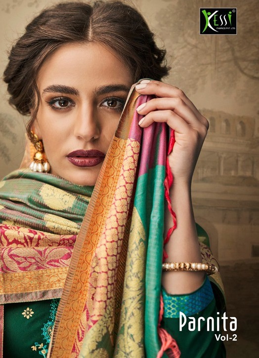 Kessi Fabrics Parnita Vol 2 Beautiful New Designs Embroidered Collection