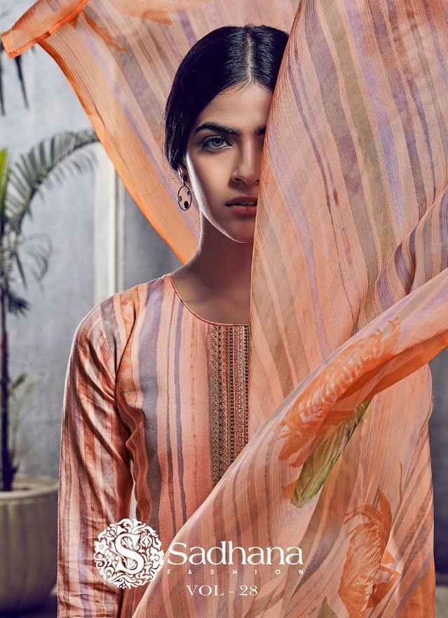 Sadhana Vol 28 Cotton Jam Satin Dress Materials Collection