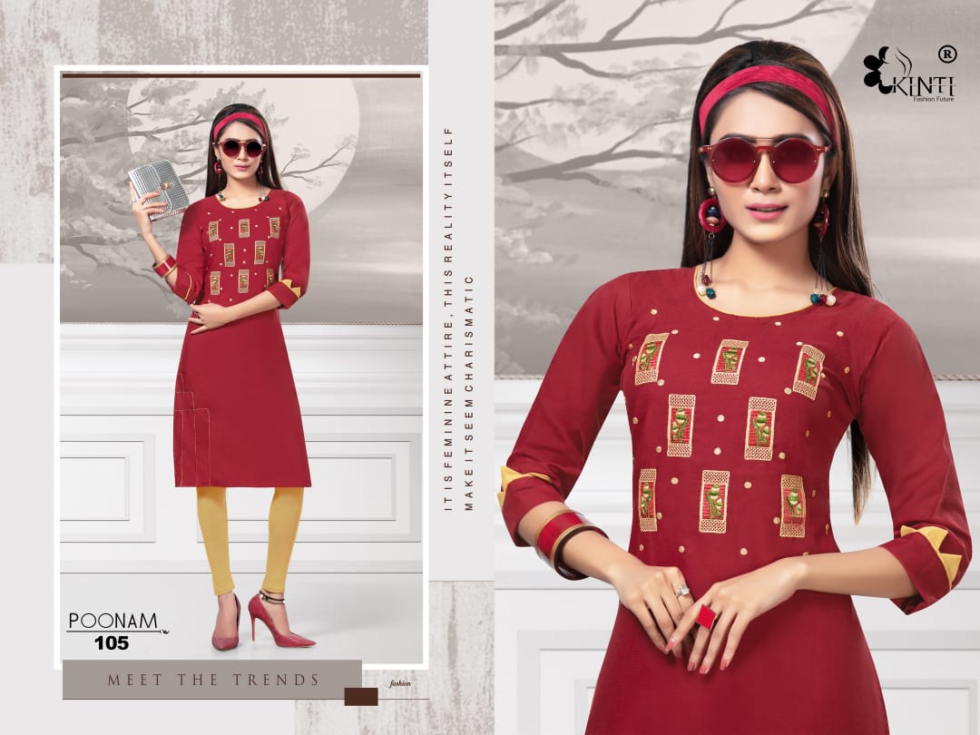 Poonam By Kinti Cotton Formal Wear Regular Kurti Wholesaler