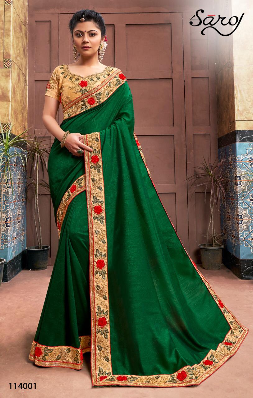 Dark And Lovely By Saroj Vichitra Silk Party Wear Saree