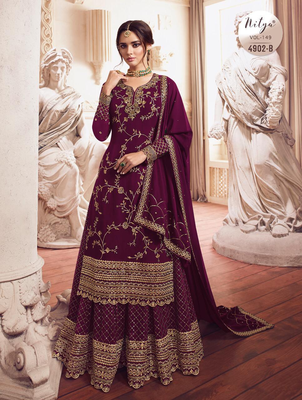 Lt Nitya Present 4902 Colors Georgette Palazzo Salwar Kameez Wholesaler