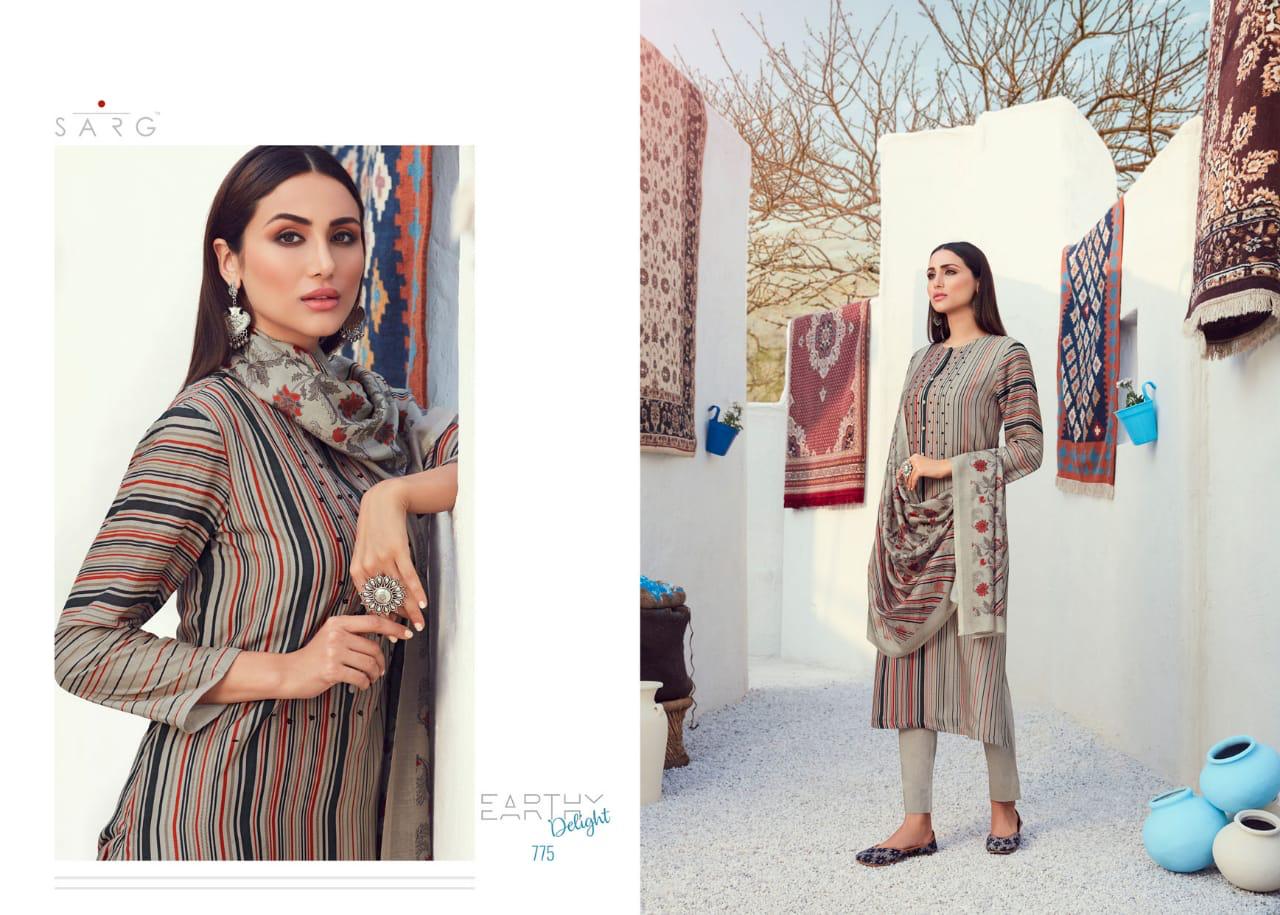 Sarg Earthy Delight Viscose Slub Digital Printed Work Salwar Suit Wholesaler