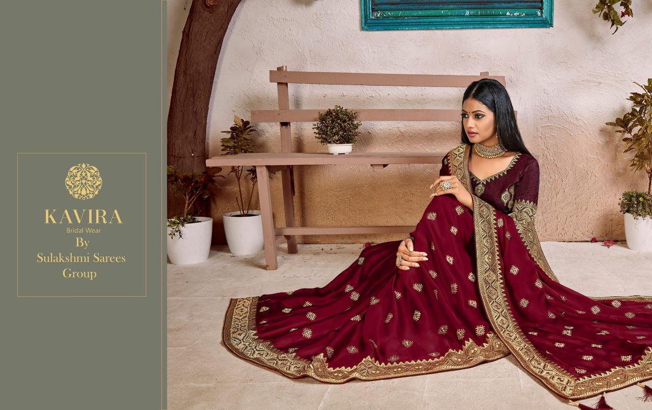 Kavira Silkoria Vol 2 1101-1109 Series Satin Silk Embroidery Saree Wholesaler