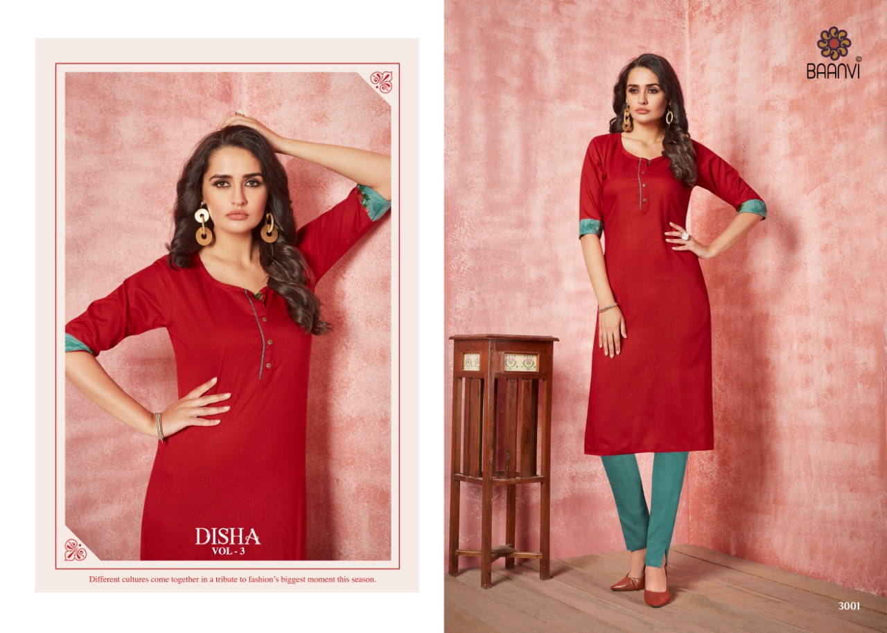 Disha Vol 3 By Baanvi Cotton Formal Wear Wholesale Kurti