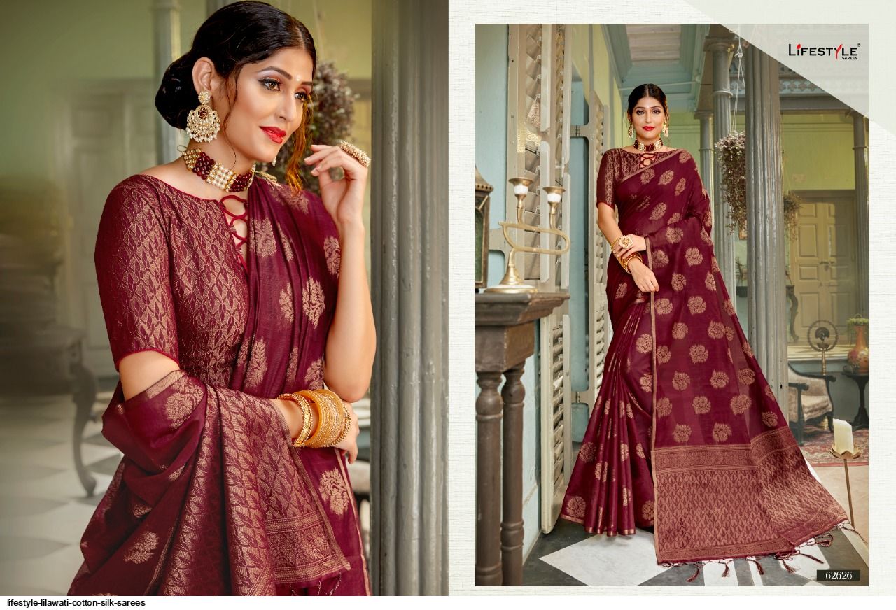 Lifestyle Present Lilawati Cotton Silk Traditional Wear Saree Seller