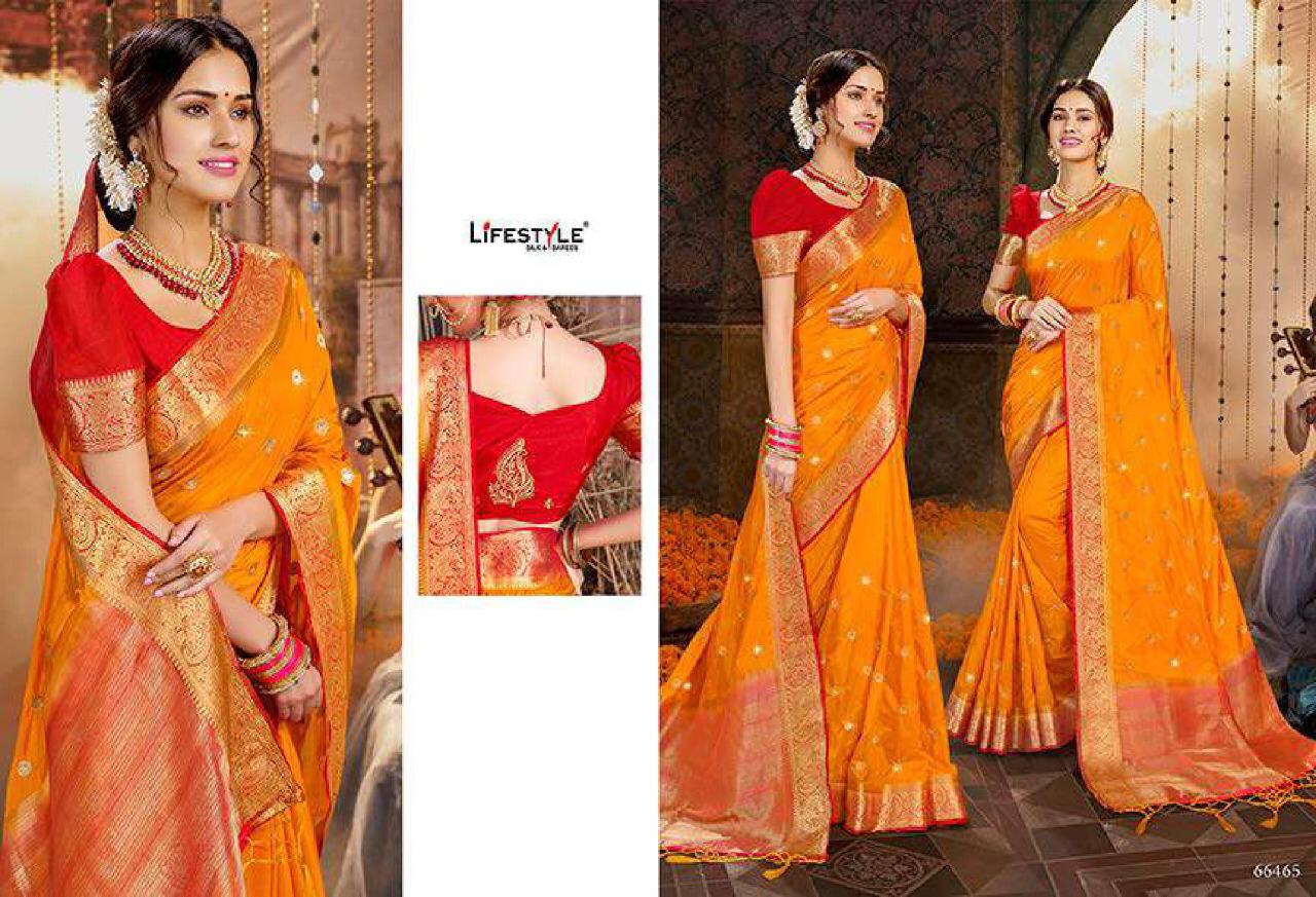 Lifestyle Sougaat 66461-66466 Series Silk Saris Wholesale Clothing Store