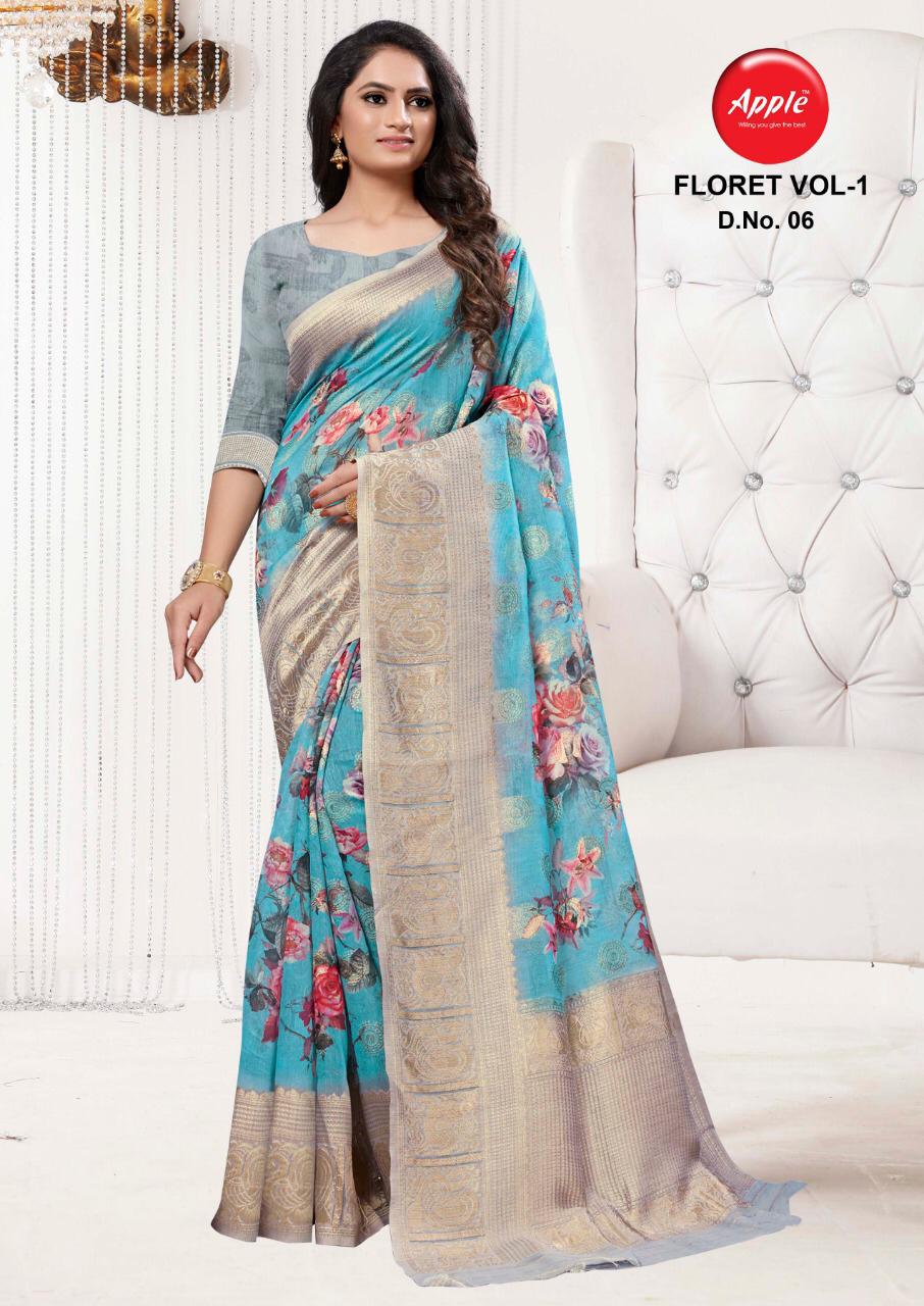 Floret By Apple Sarees Soft Cotton Printed Saris Buy Online Shopping In India