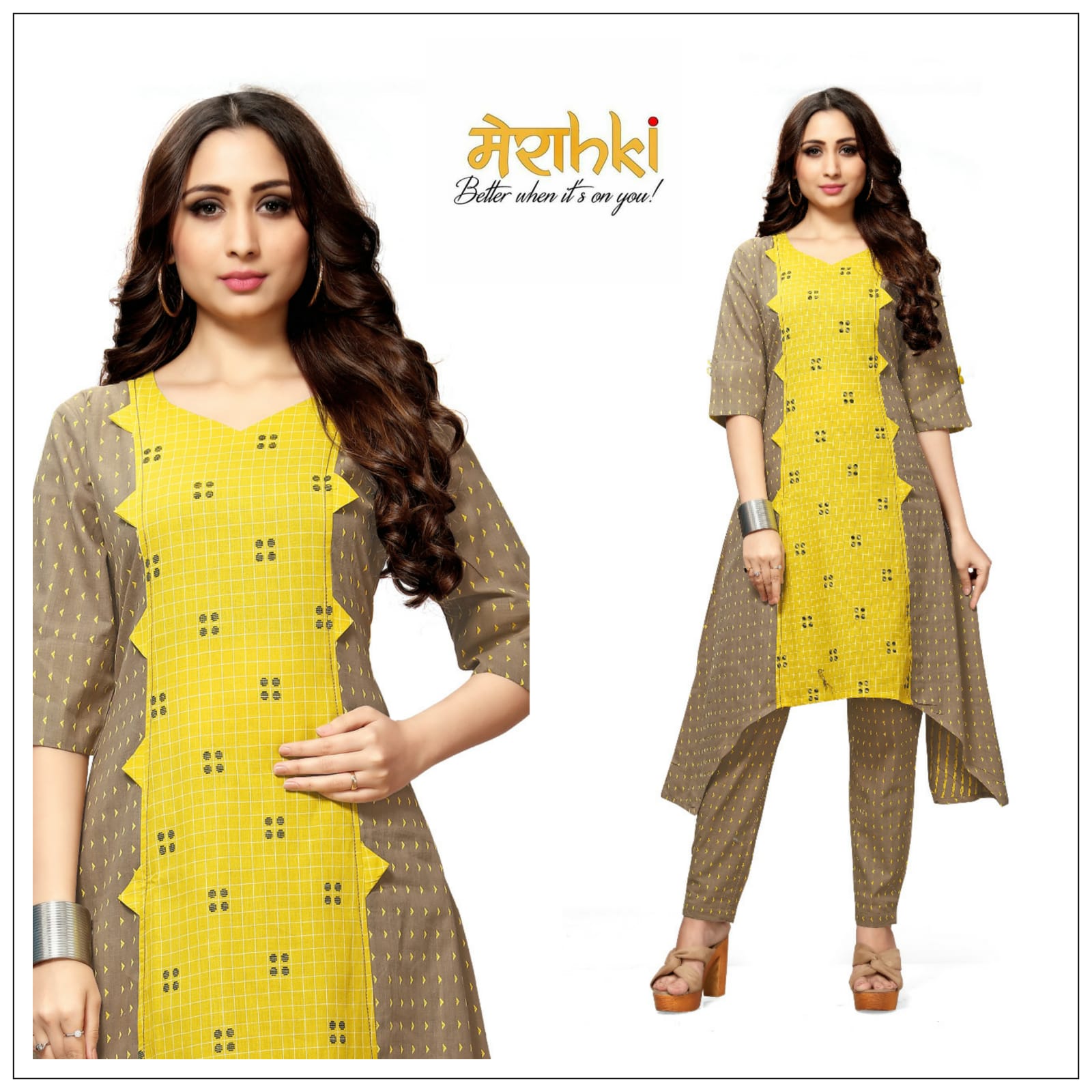 Merahki Happiness Cotton Kurti With Pant Palazzo Concept