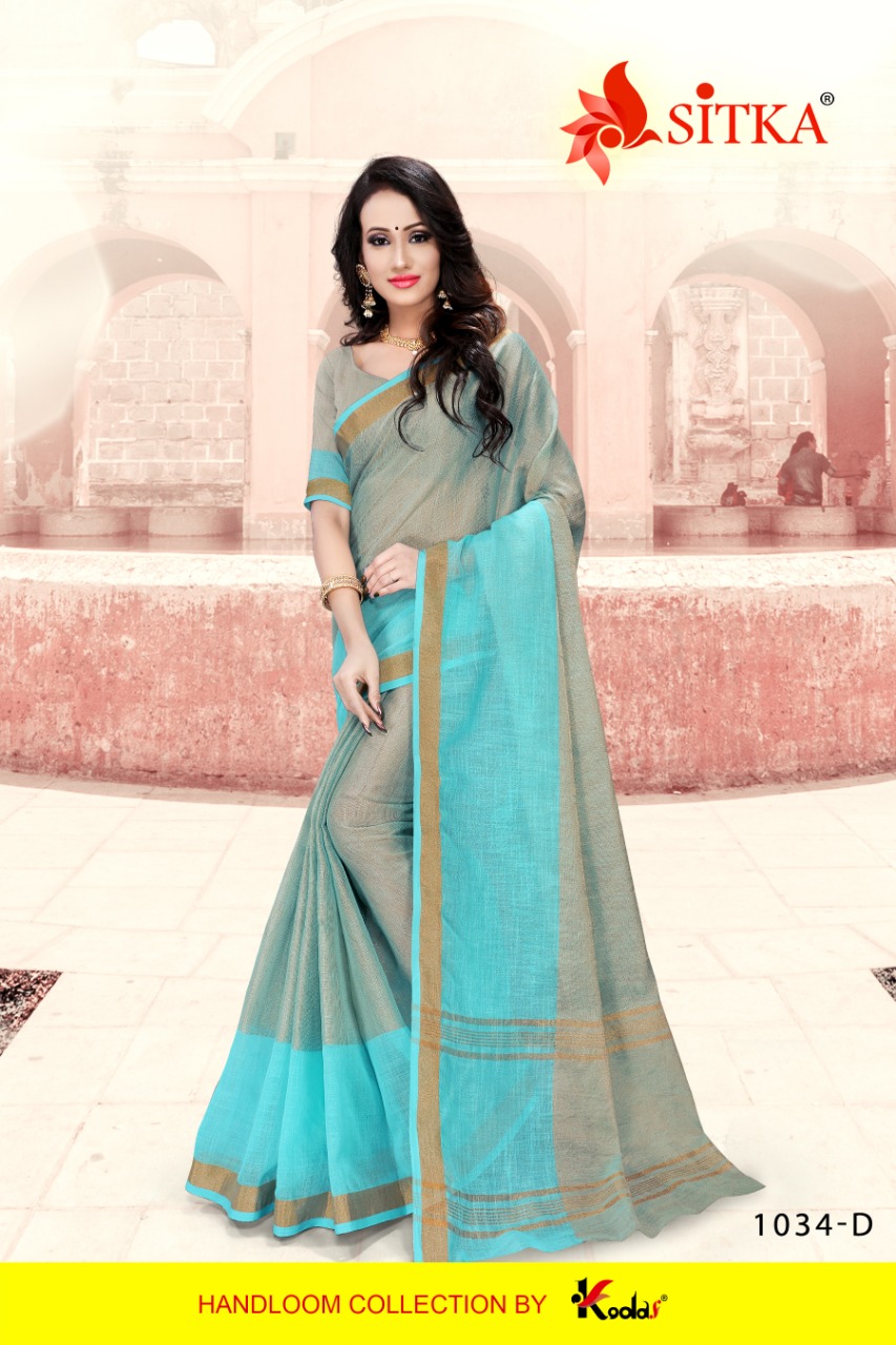 Sitka Linen Khadi 1034 Cotton Saree Collection Wholesaler