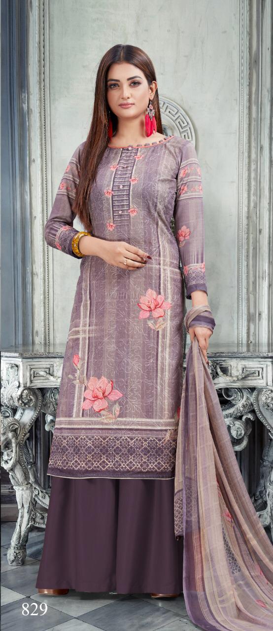 Bipson Nargis Cotton Satin Casual Wear Suits Supplier