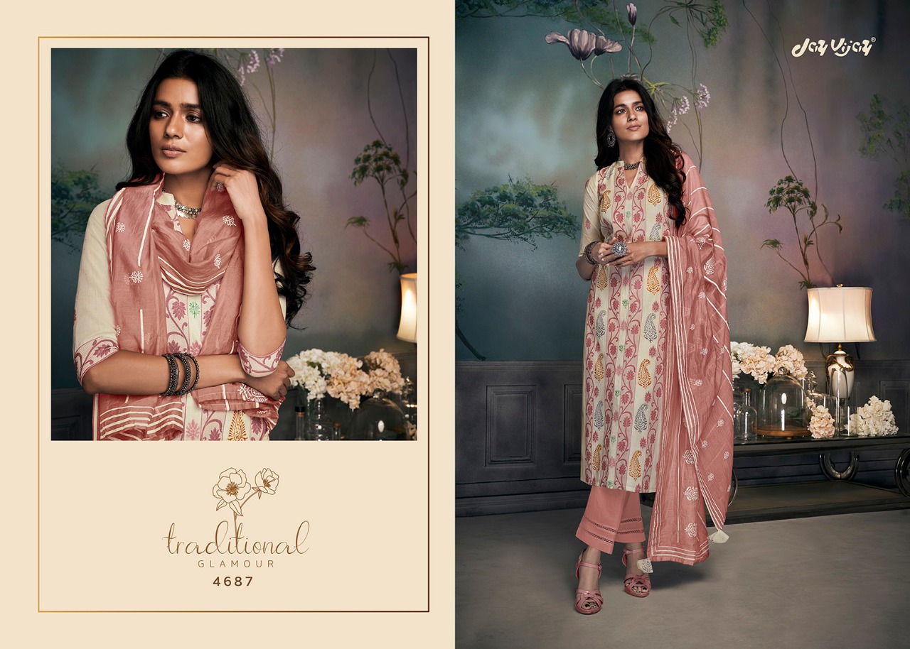 Lavina By Jay Vijay Cotton Jacquard Fancy Suits Supplier