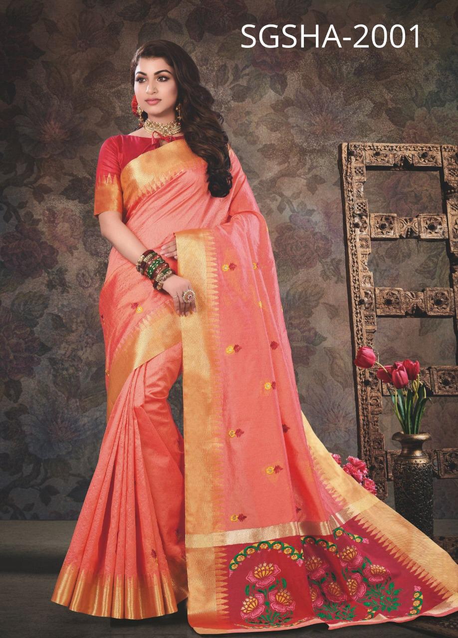 Shantipuri Handloom By Sangam Crystal Silk Designer Saree