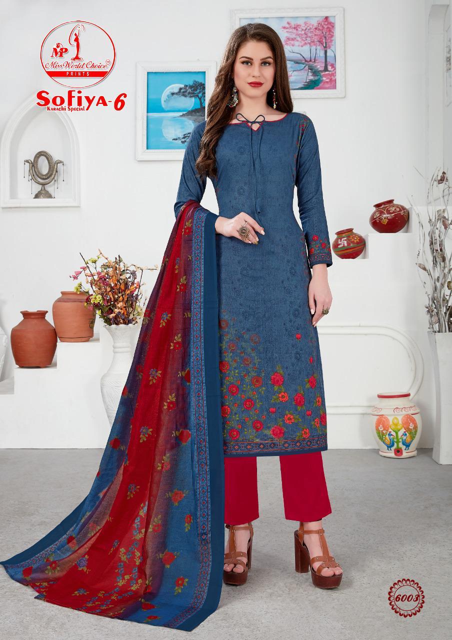 Sofia Karachi Vol 6 By Miss World Choice Cotton Salwar Kameez