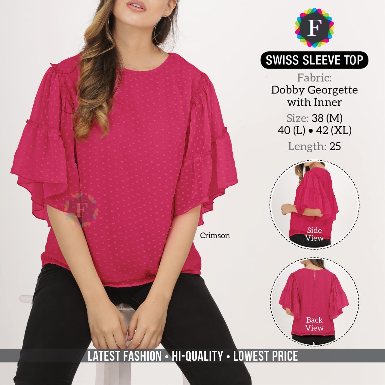 Buy Western Top Swiss Sleeve Top Girls Tops Wolesale Clothing Store