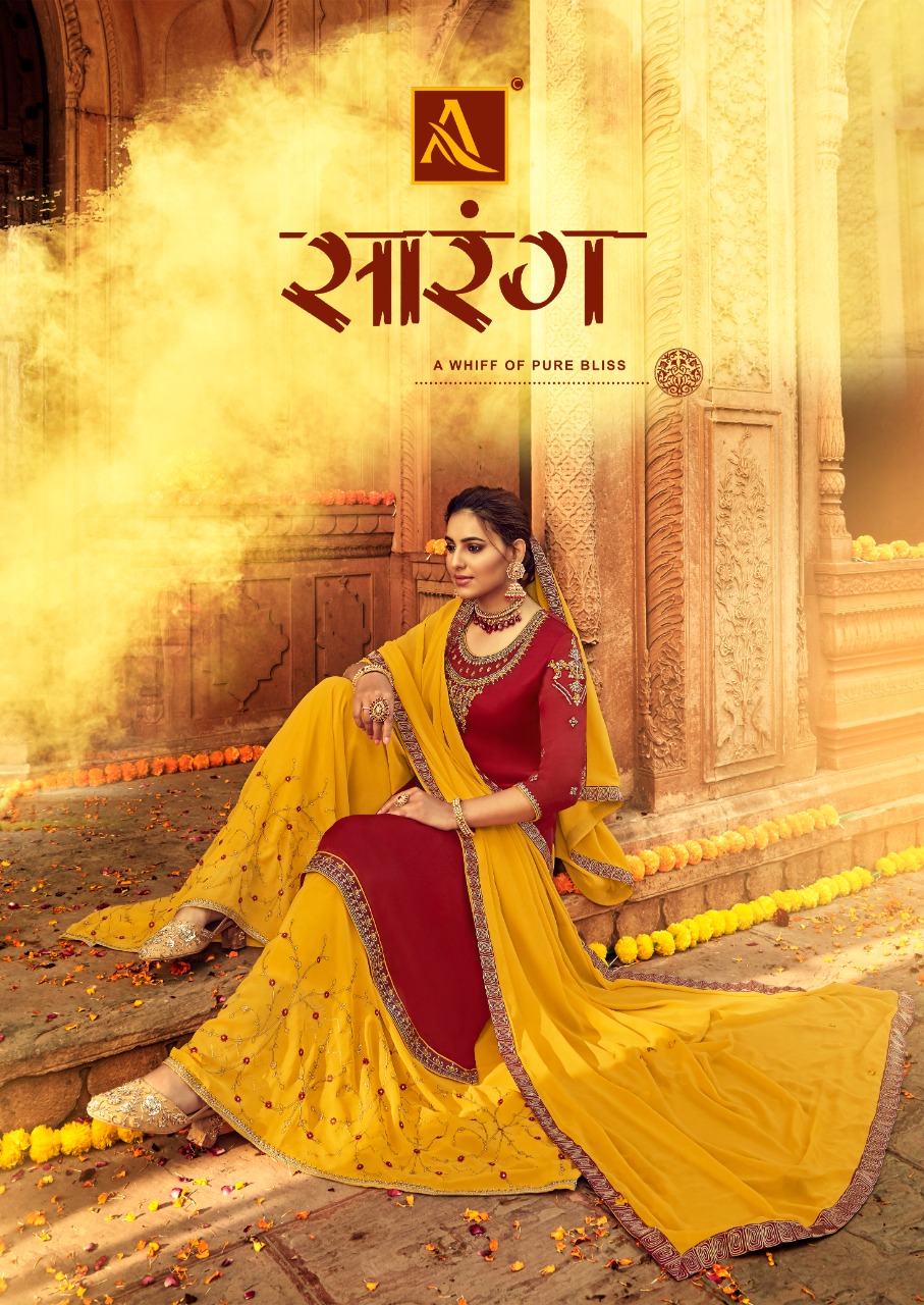 Saarang By Alok Satin Georgette Party Wear Salwar Suit