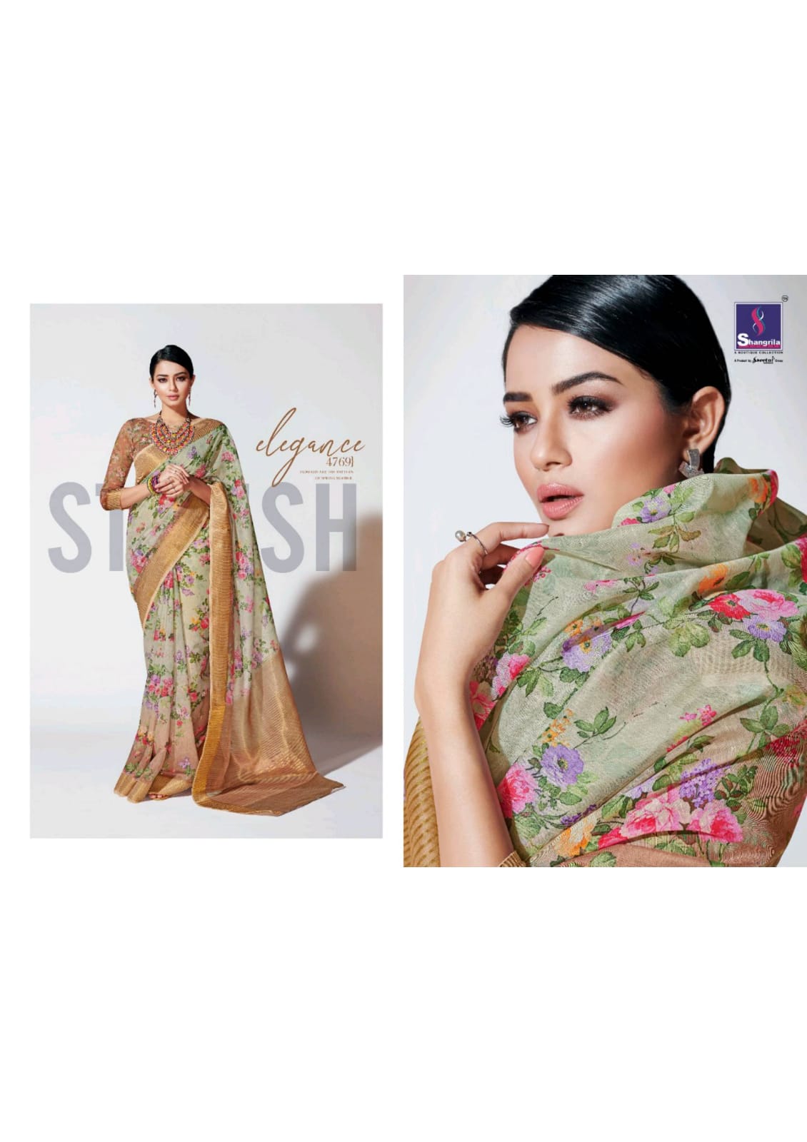 Shangrila Priyanshi Digital Linen Saree Wholesaler