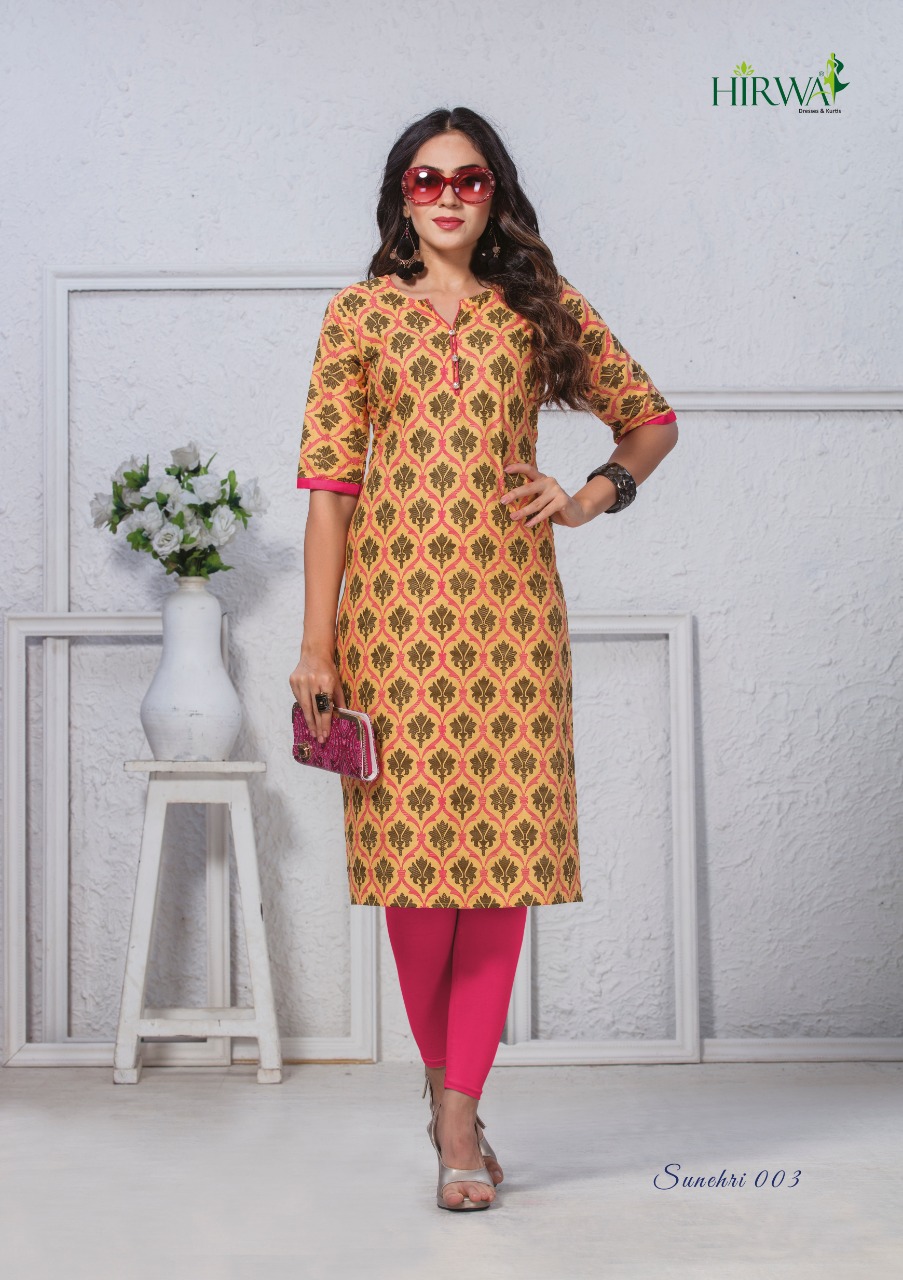 Hirwa Sunehri Ready To Wear Cotton Kurtis Exporter