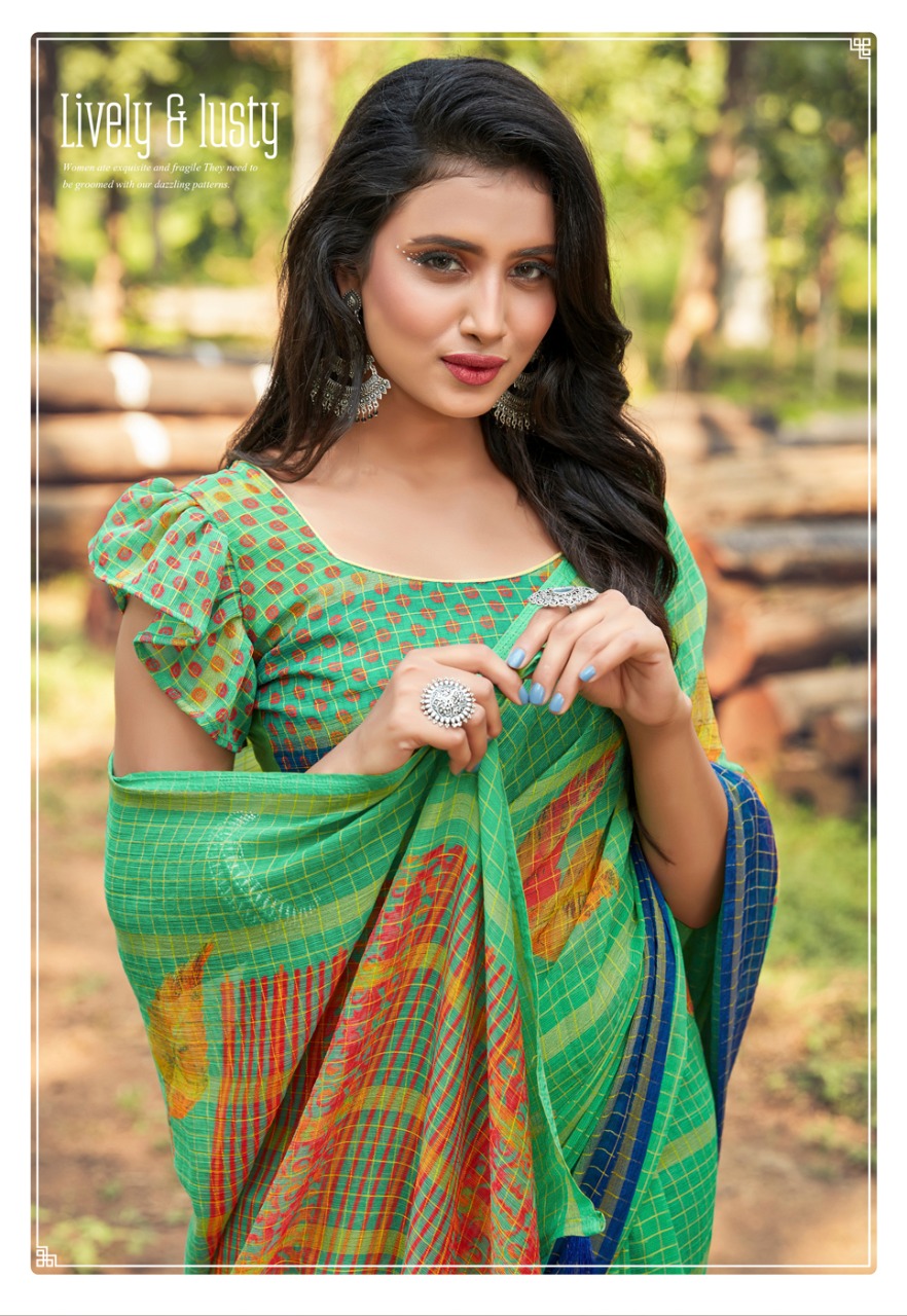 Vinamra Corporation Viscos Print Eleven Vol 1 Synthetic Simple Sobar Viscose Chiffon Saree